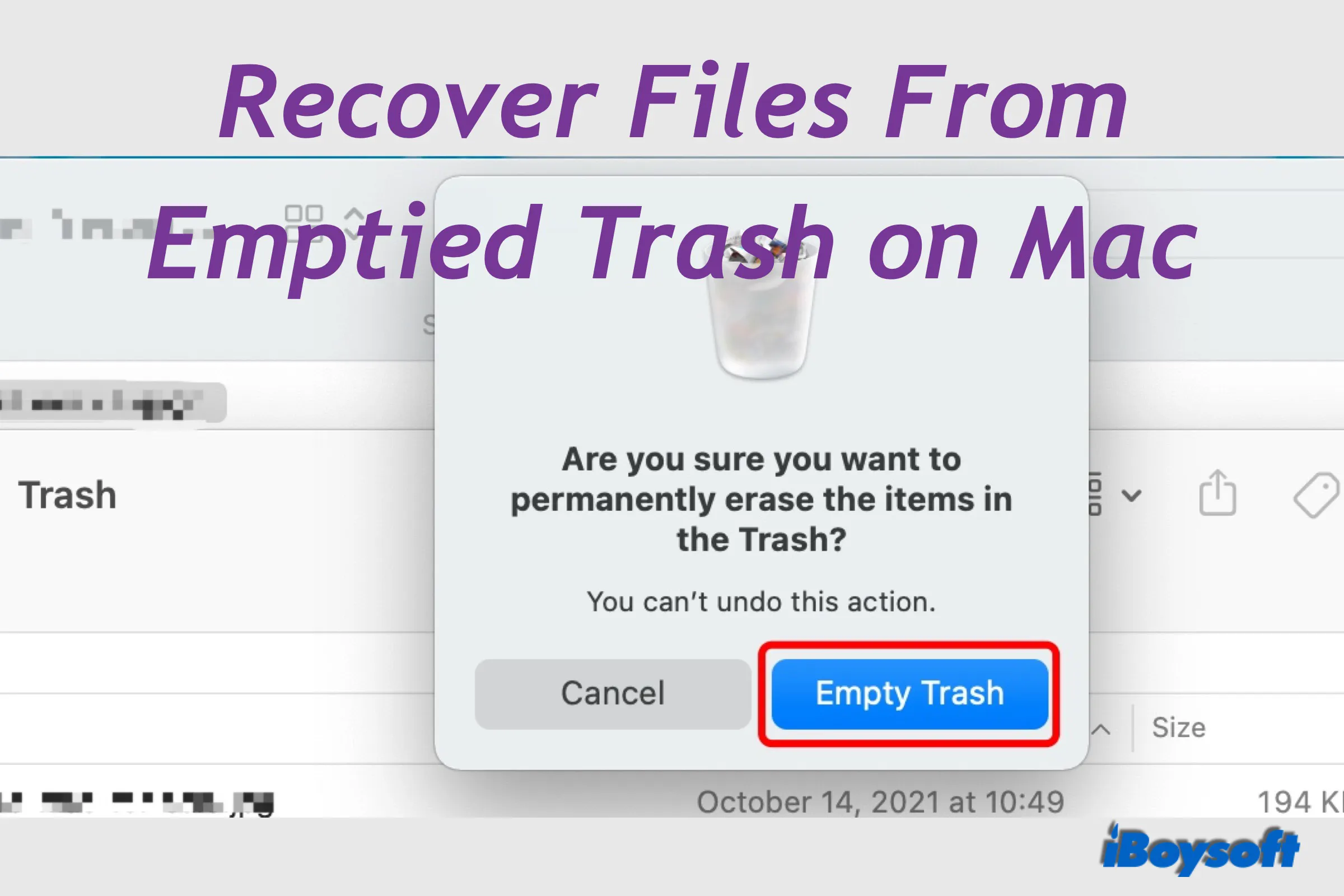 Macでゴミ箱を空にするファイルの回復