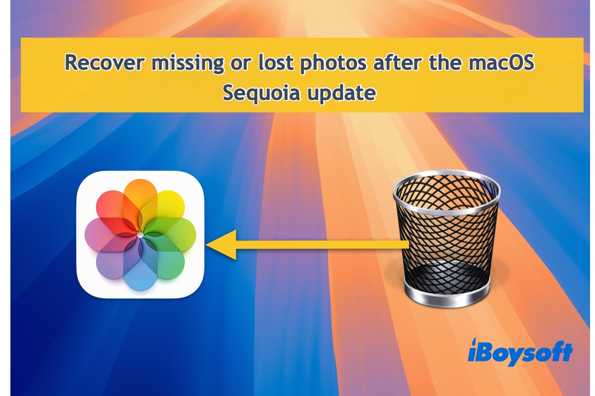 récupérer des photos manquantes après la mise à jour macOS Sequoia