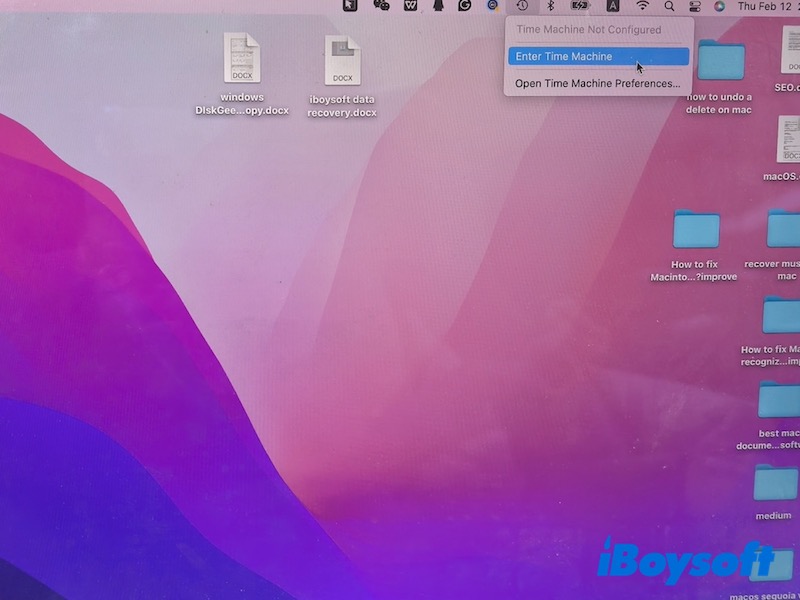 enter the time machine backup