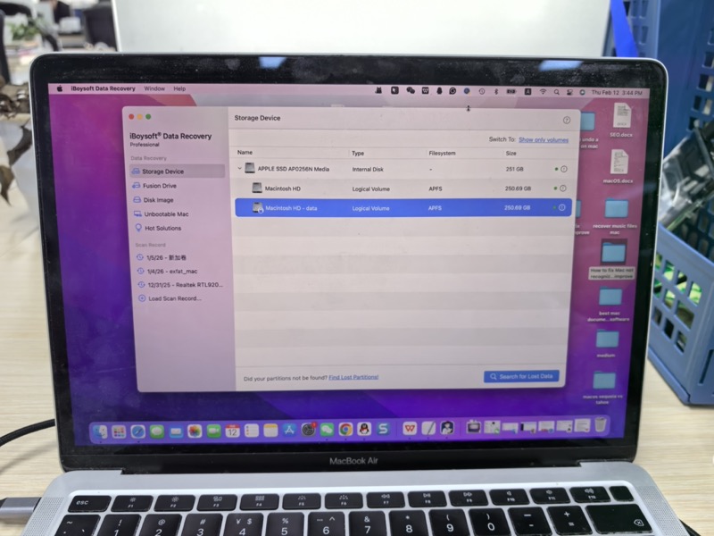 pick the scanning drive in iboysoft