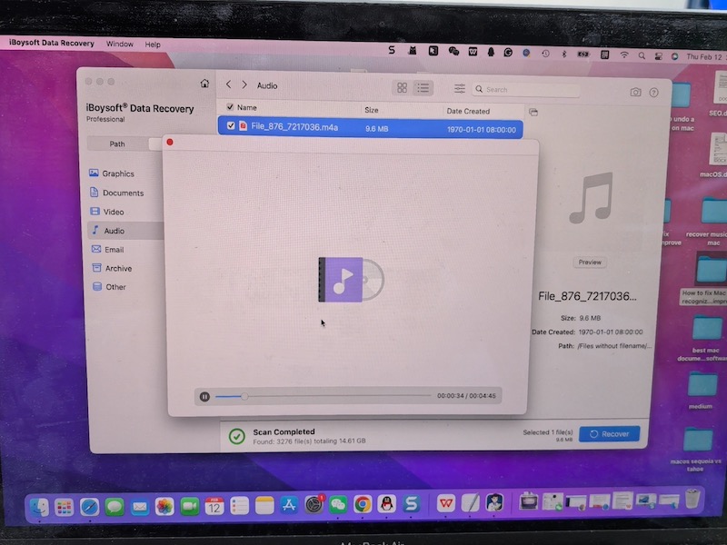 preview the results of lost data