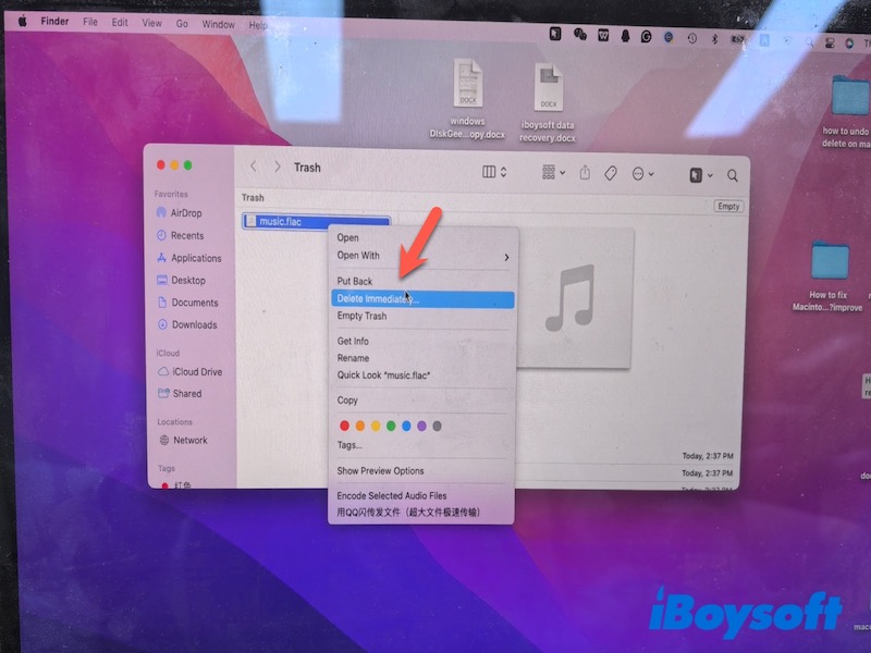 put it back in trash to recover