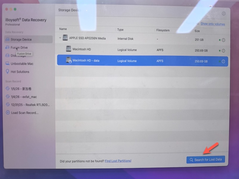 search-for-lost-data