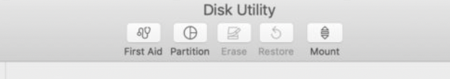 Mount SSD on Mac in Disk Utility