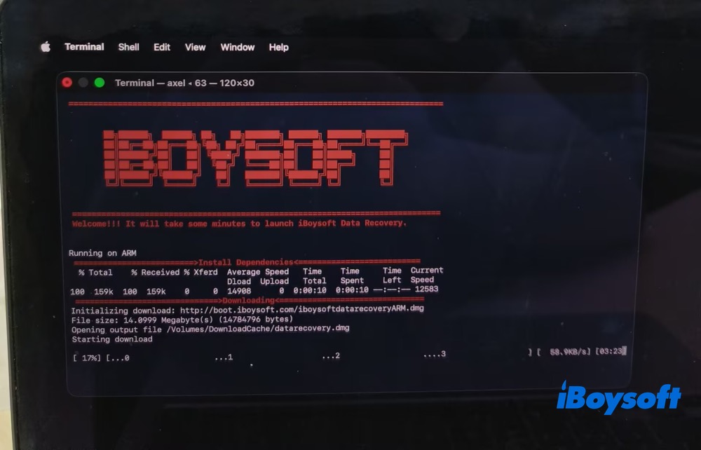 iBoysoft Data Recovery for Mac im Wiederherstellungsmodus laden und installieren