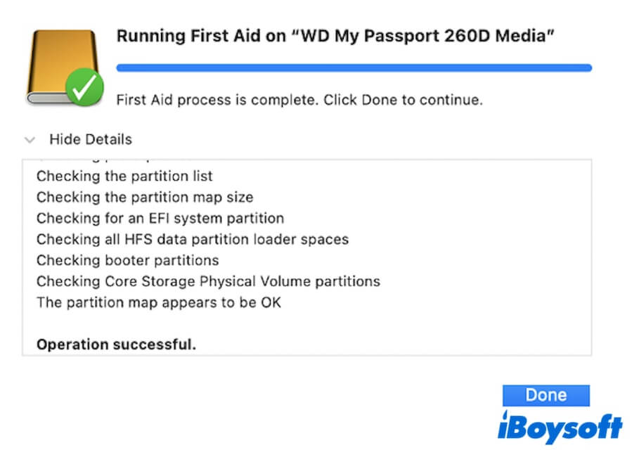 Erste Hilfe prüfen WD externe Festplatte