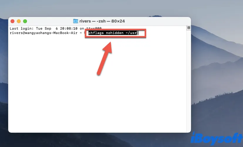 access usr folder on Mac using Terminal