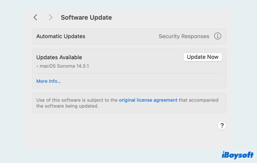 verificar actualización en Mac