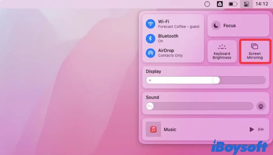 enable AirPlay in Control Center on Mac