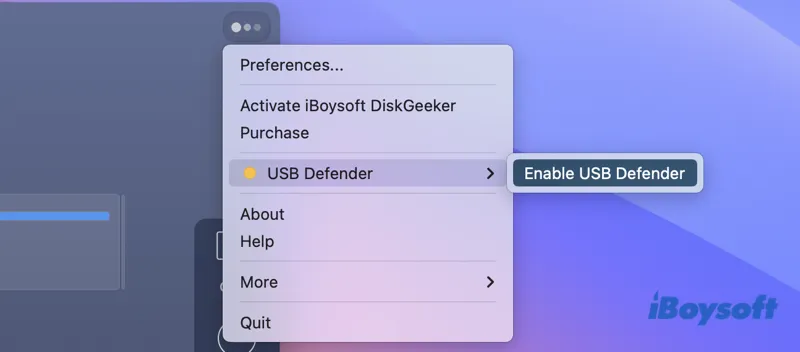 enable USB defender on Mac