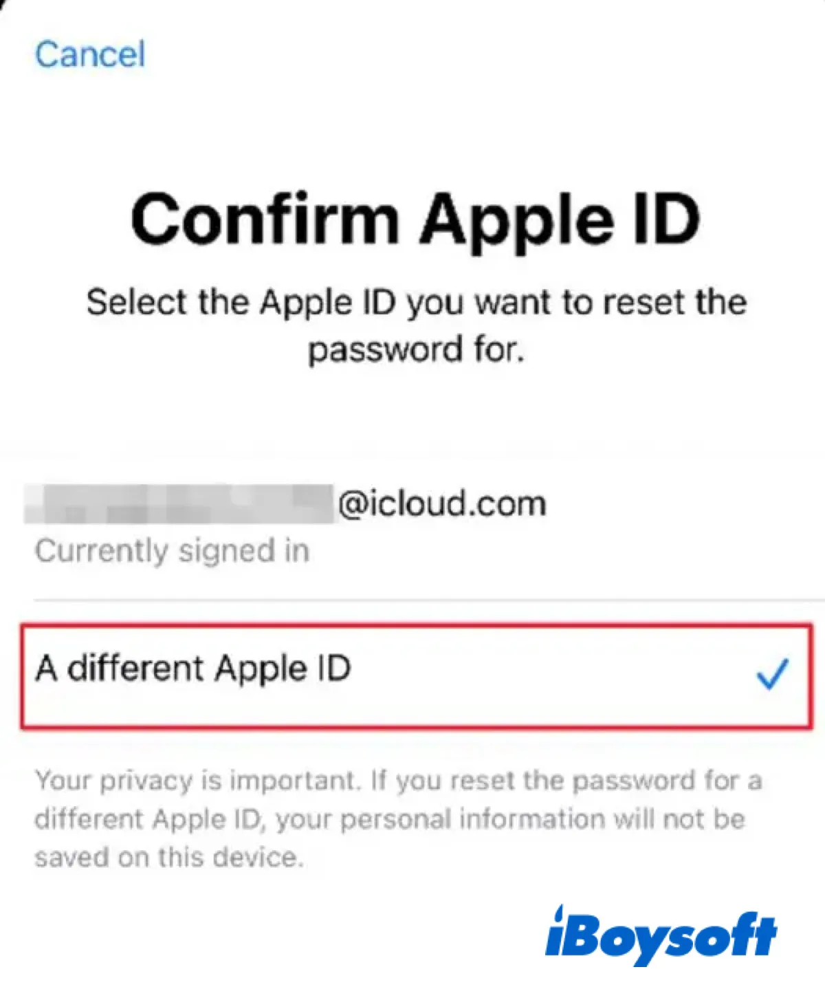 Reset password by using the Apple Supprt app