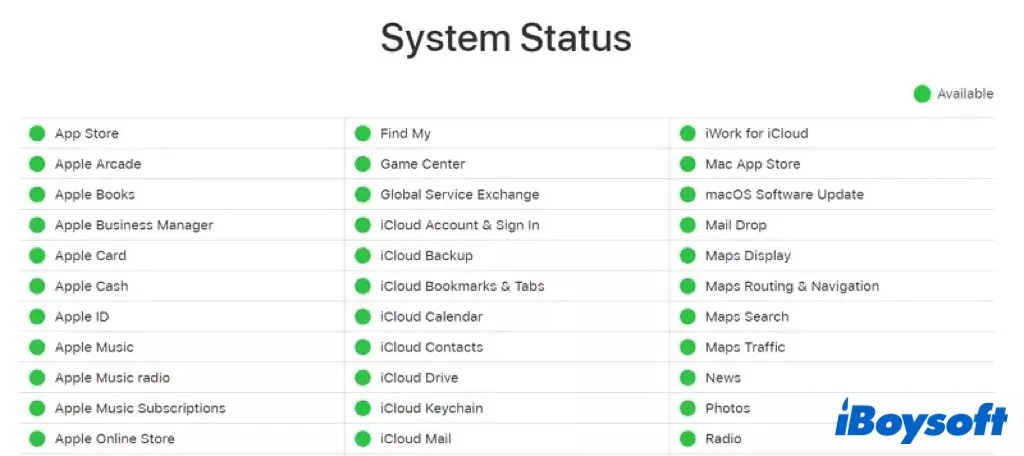 check apple system status