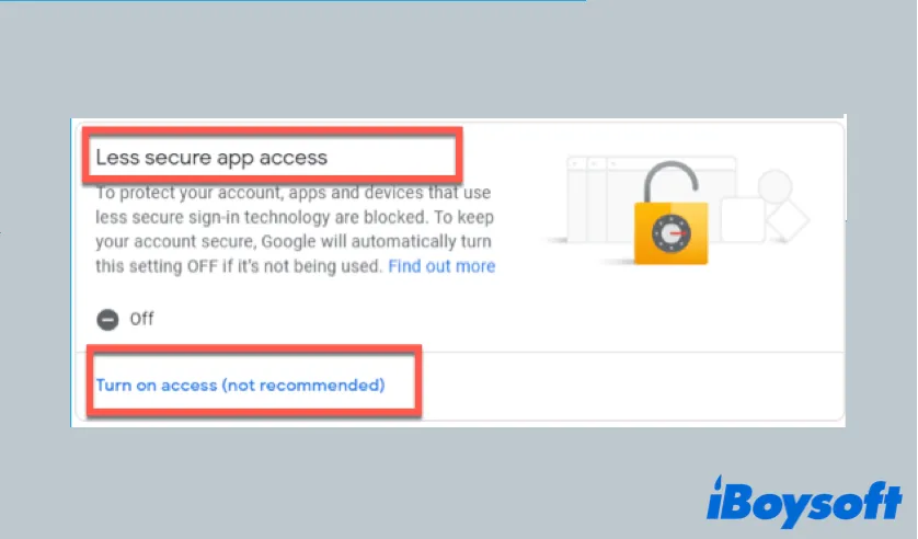 turn on less secure app access