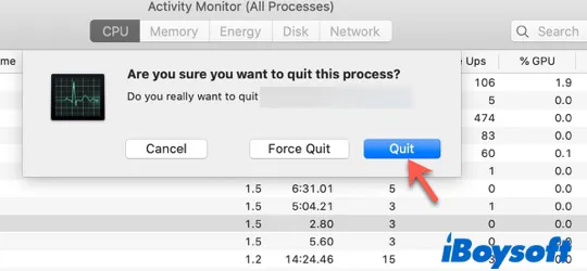 quitter applicationsstorageextension sur Mac