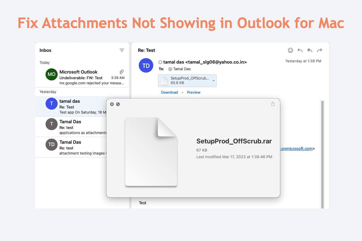 how to fix attachments not showing in Outlook for Mac