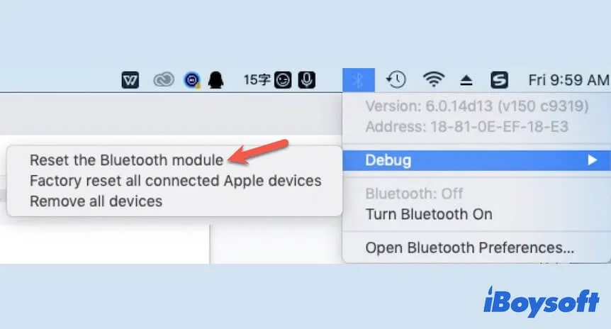 reset the Bluetooth module