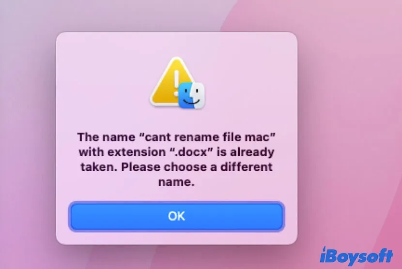 cant rename files on Mac due to duplicate file name