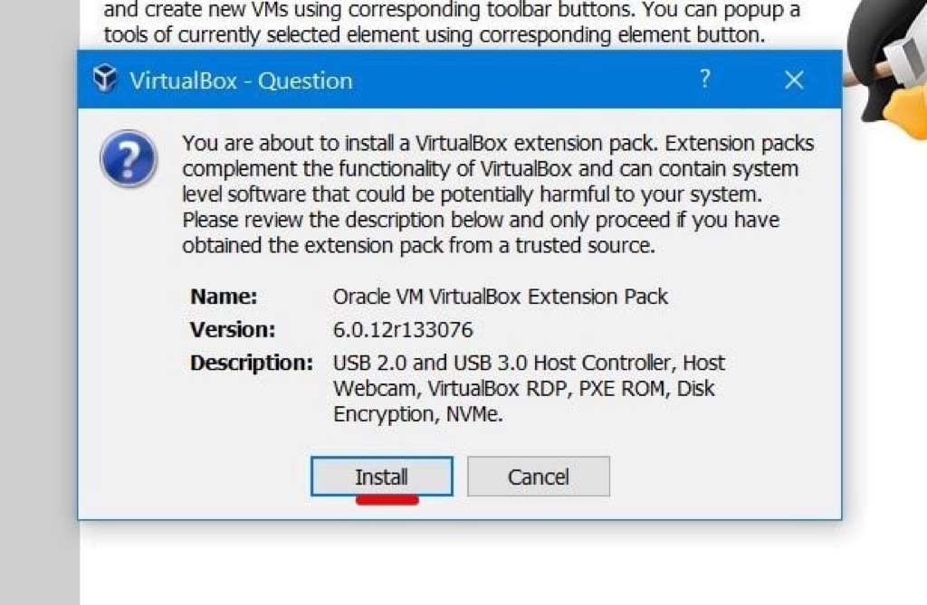 install virtualbox extension pack