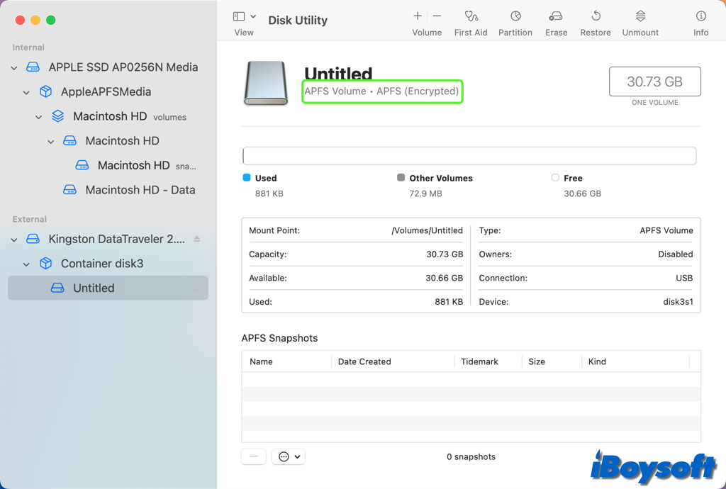 check encryption status disk utility