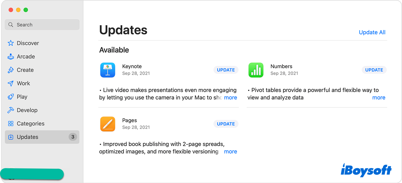 update the applications in App Store on Mac