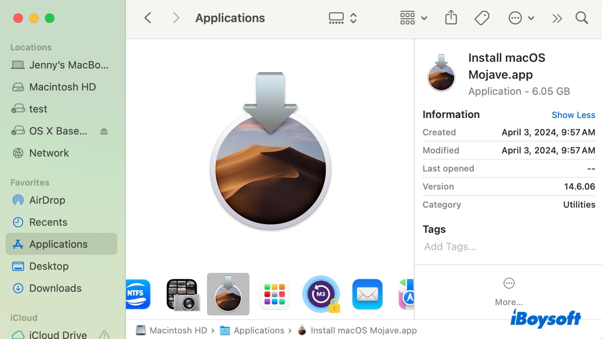 Ensure the macOS installer is in the Applications folder