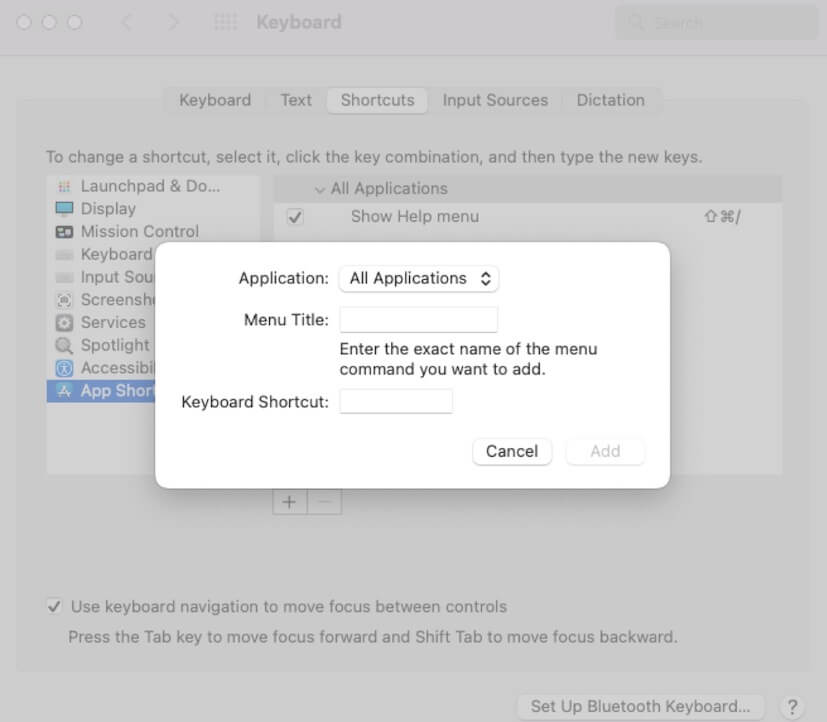 ajouter des raccourcis d'application sur Mac