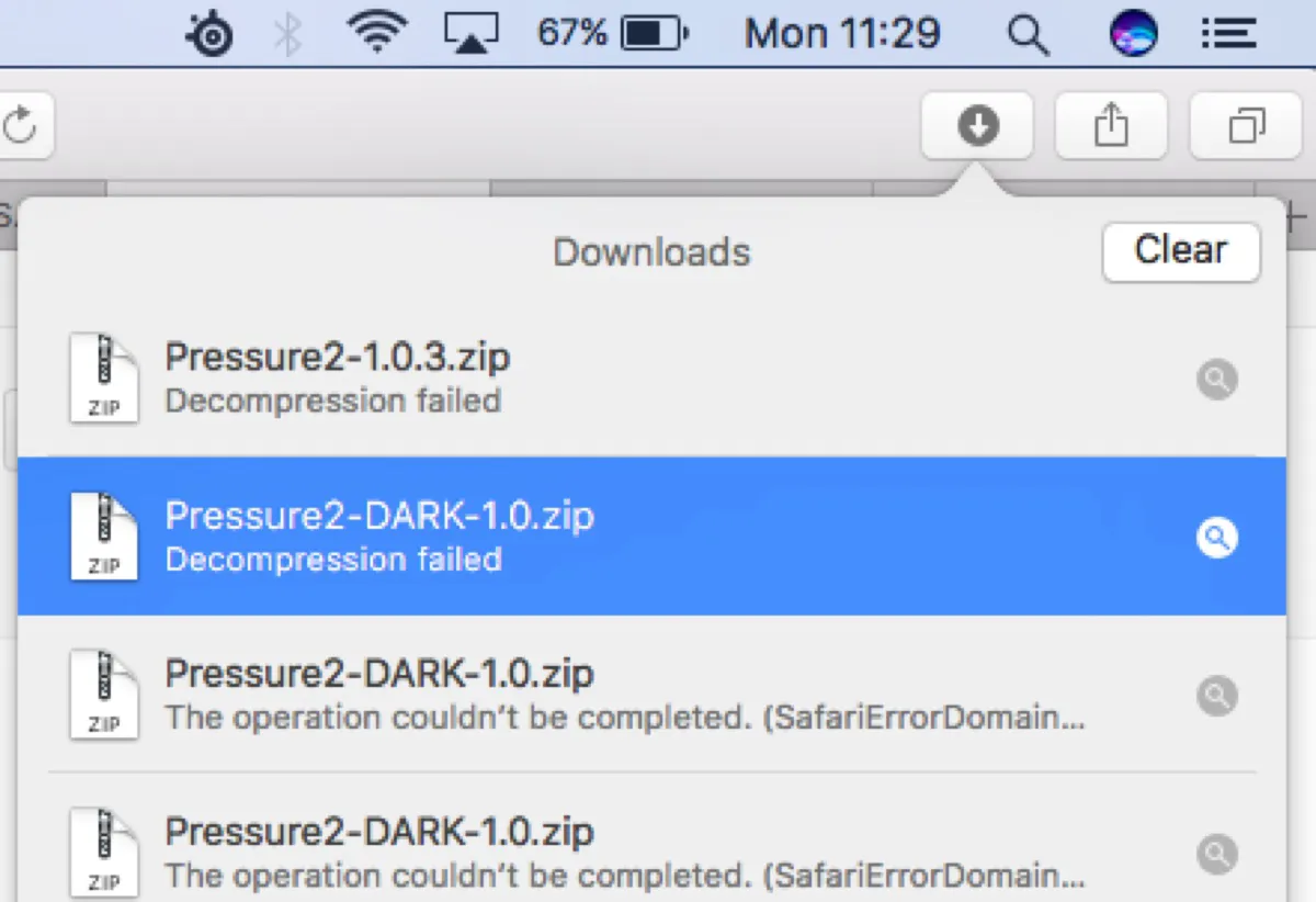 Decompression failed on Mac