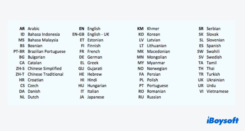 language files types