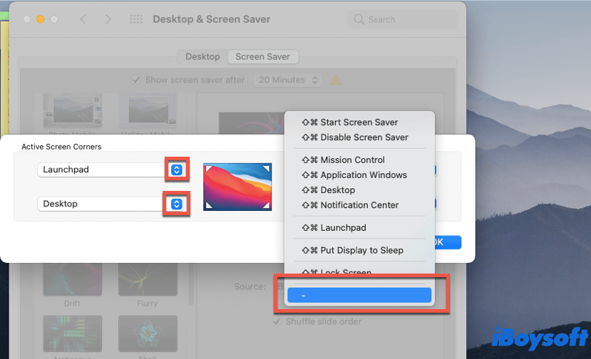 disable Hot Corners on Mac in System Preferences
