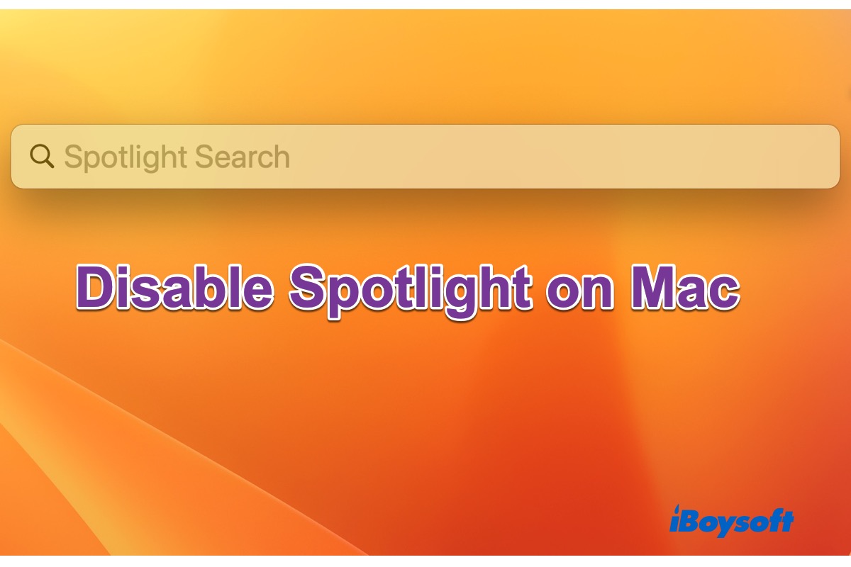 disable spotlight on mac