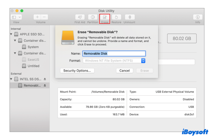 how to format drive to APFS on Mac