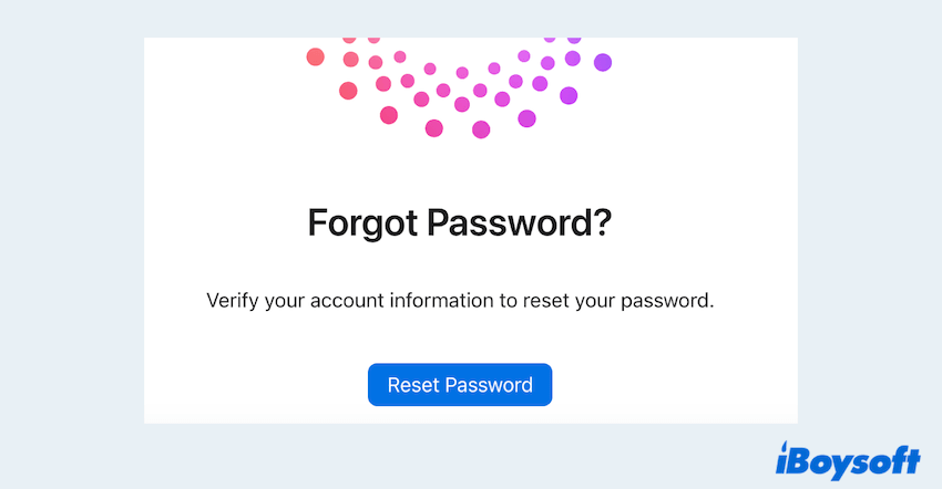 Reset Apple ID password