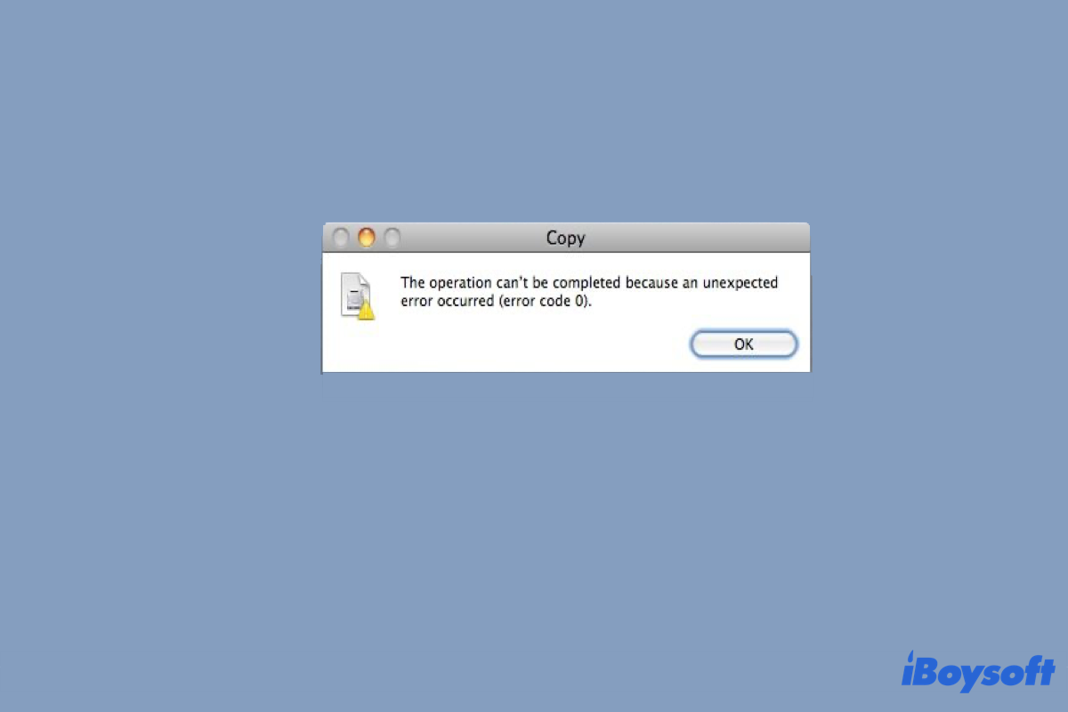 error code 0 on Mac