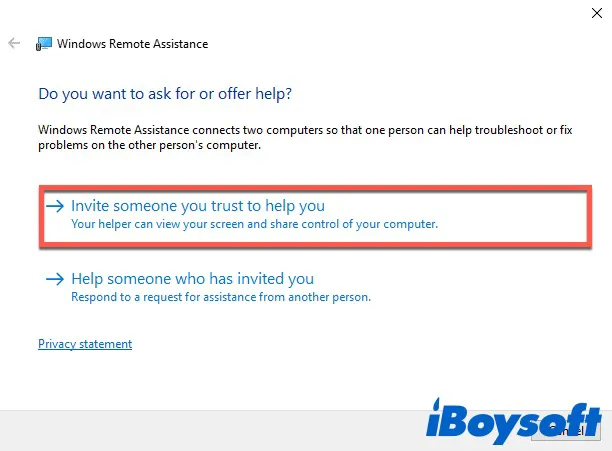 Create a Windows Remote Assistance invitation