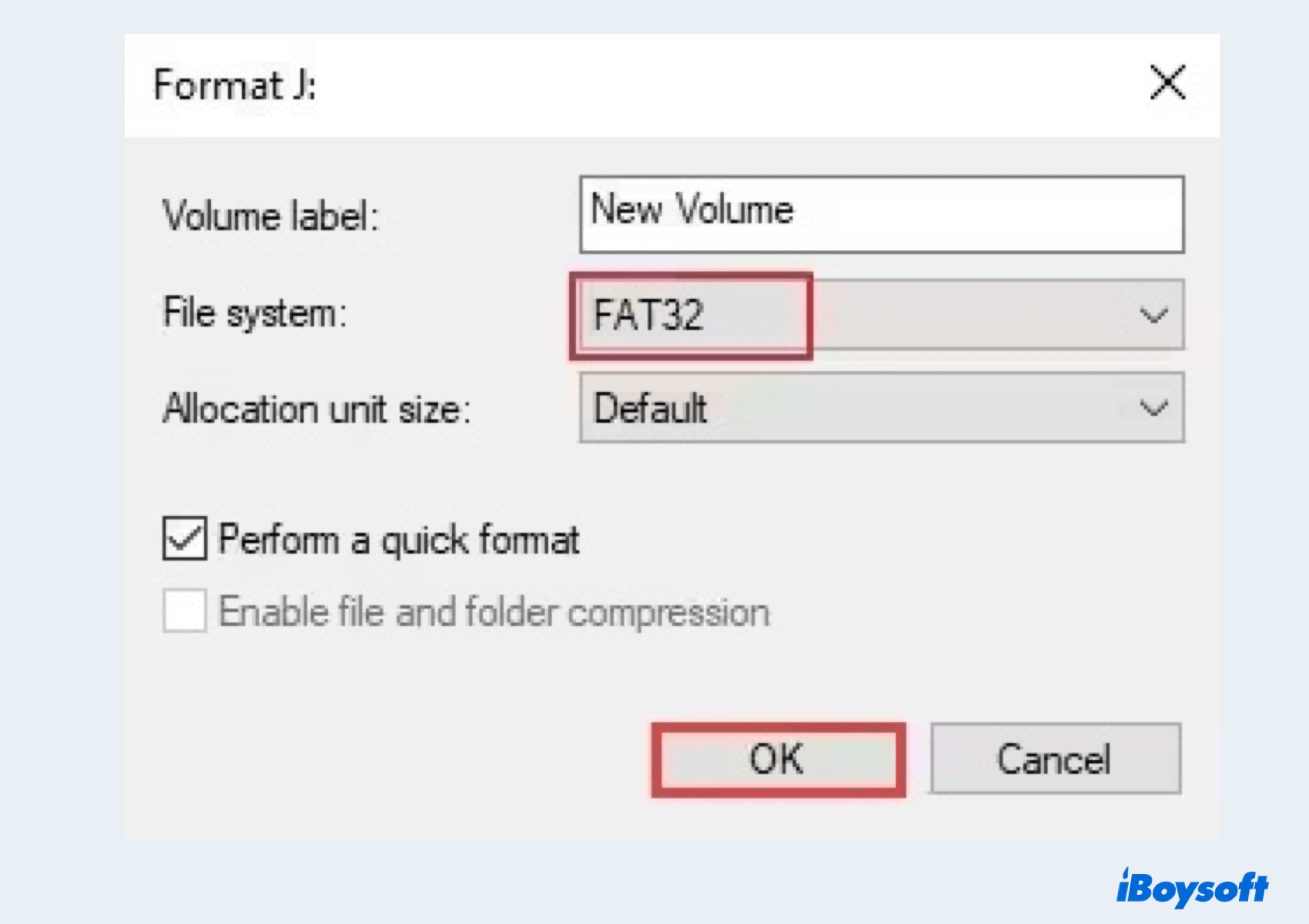 convert exFAT to FAT32 with Disk Management