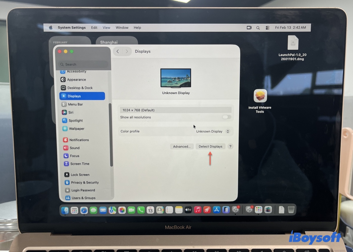 Detect Displays on macOS Tahoe