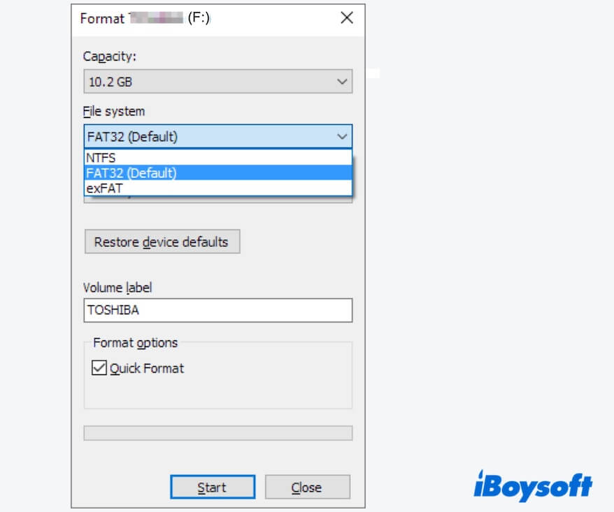 formatear FAT32 a NTFS o exFAT en Windows