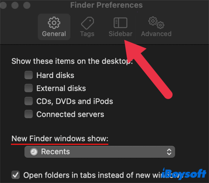 add sidebar icons to Finder on Mac