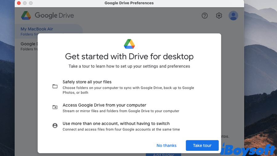 Install and set-up Google Drive client for Mac