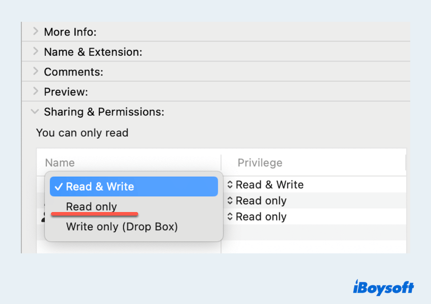 Change drive permission