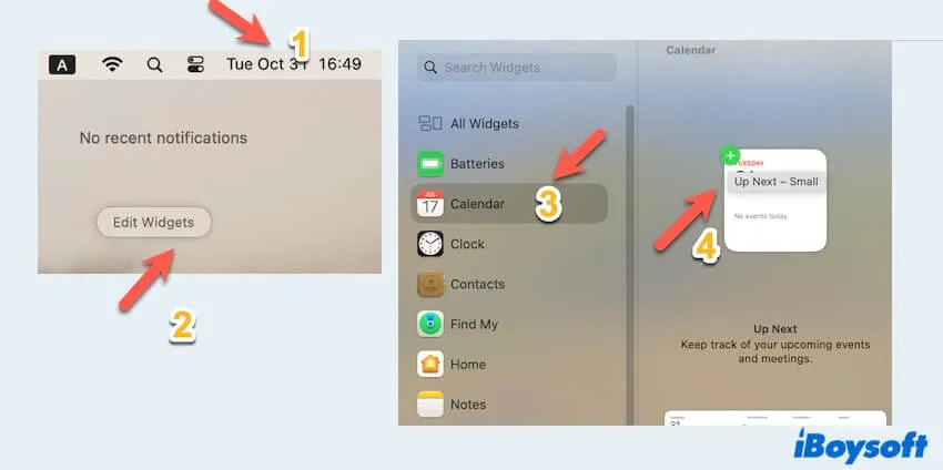 como adicionar widgets no centro de notificações do Mac