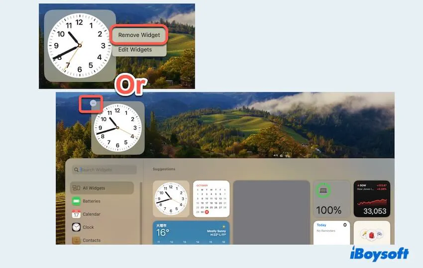 cómo quitar widgets en el escritorio de Mac