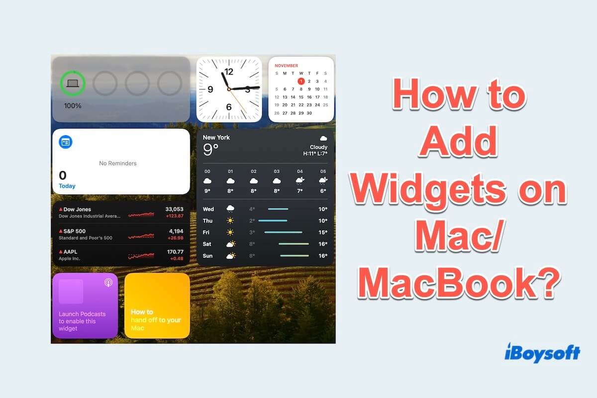 MacまたはMacBookにウィジェットを追加する方法