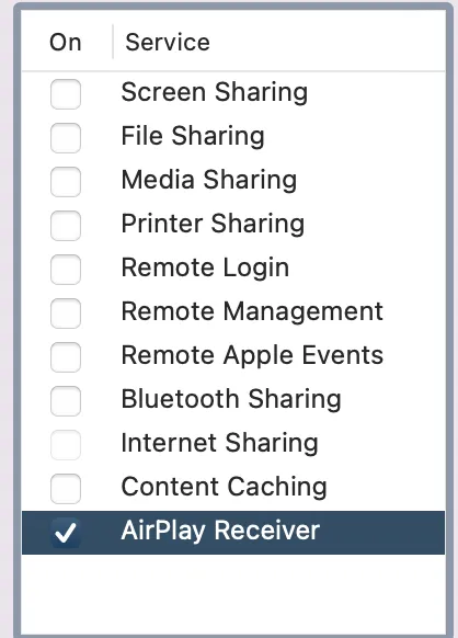 AirPlay auf Mac aktivieren auf macOS 12 oder älter