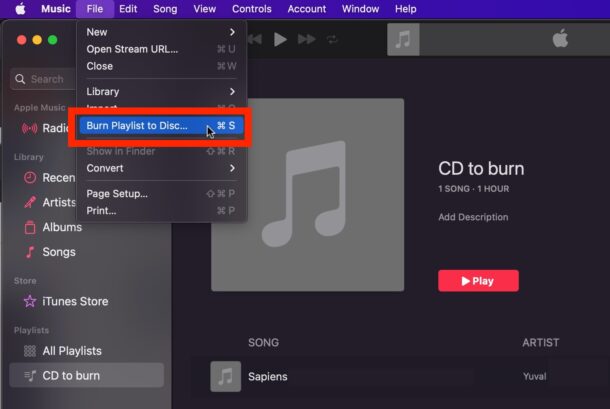 How to burn an audio CD on MacBook Pro