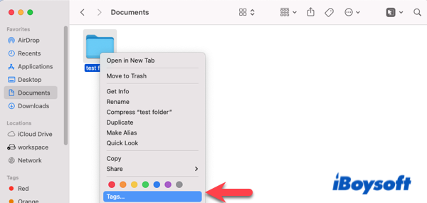 How to change folder colors on Mac with Tags