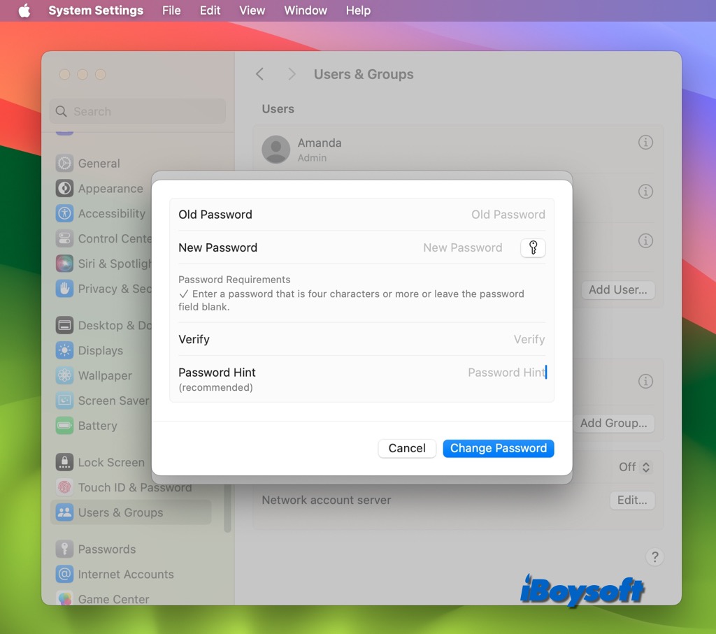 How To Change Login Password On Mac