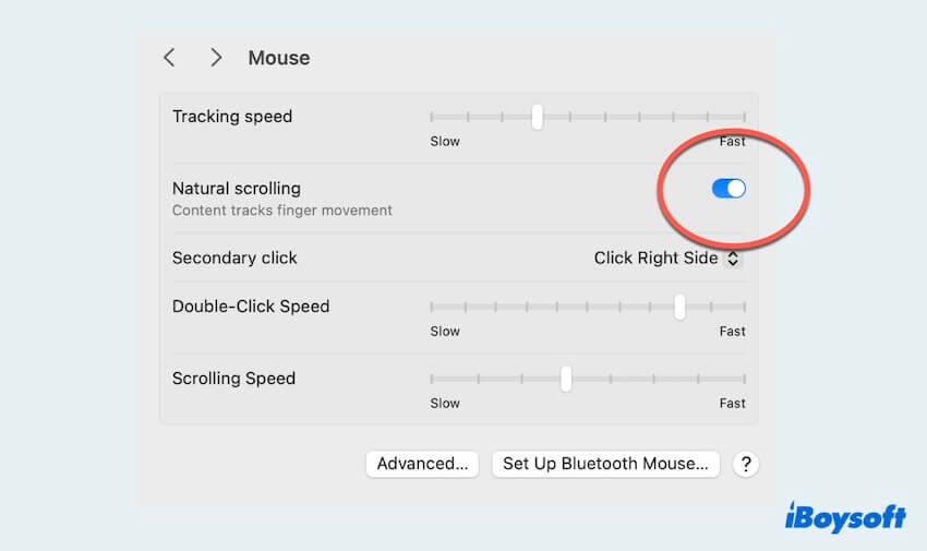 Ändern der Bildlaufrichtung der Mac-Maus