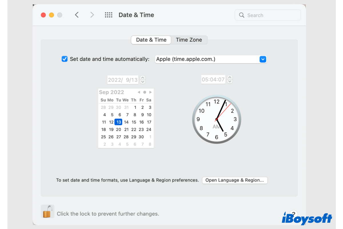 how to change time on macbook