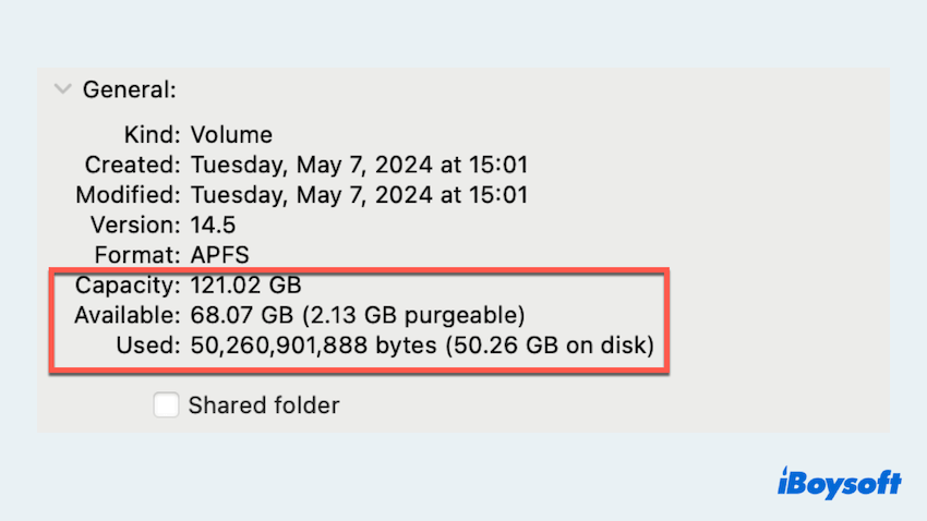 Check SD card space with Finder